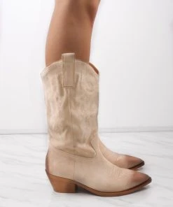 Miss Moda Luxe Beige Mid Calf Embroidery Faux Suede Cowboy Boot -Miss Moda Luxe Shop redo 256 scaled