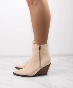 Miss Moda Luxe Beige Ankle Faux Suede Embroidered Cowboy Boot -Miss Moda Luxe Shop redo 260 scaled
