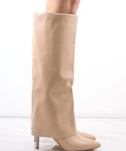 Miss Moda Luxe Beige Stiletto Leather Fold Over Shark Buckle Knee High Boot 7 Miss Moda Luxe Beige Stiletto Leather Fold Over Shark Buckle Knee High Boot -Miss Moda Luxe Shop redo 302 scaled