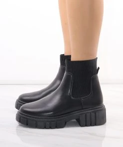 Miss Moda Luxe Black Platform Slip On Faux Leather Sock Boot -Miss Moda Luxe Shop redo 313 scaled