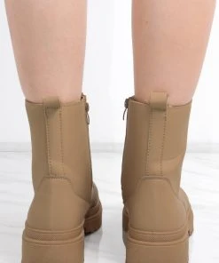 Miss Moda Luxe Camel Matte Faux Leather Zip Lace Up Boot -Miss Moda Luxe Shop redo 632 scaled