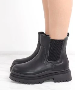 Miss Moda Luxe Black Ankle Short Chelsea Platform Boots -Miss Moda Luxe Shop redo 647 scaled