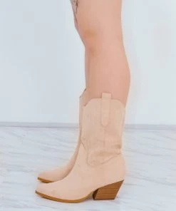 Miss Moda Luxe Beige Mid Calf High Classic Cowboy Boot -Miss Moda Luxe Shop redo 66 scaled