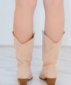 Miss Moda Luxe Beige Mid Calf High Classic Cowboy Boot -Miss Moda Luxe Shop redo 67 scaled