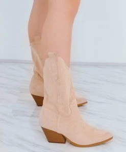 Miss Moda Luxe Beige Mid Calf High Classic Cowboy Boot -Miss Moda Luxe Shop redo 68 scaled