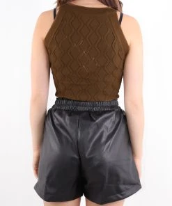 Miss Moda Luxe Brown Knitted High Round Neck Racer Bodysuit -Miss Moda Luxe Shop redo 741 scaled