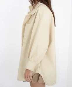 Miss Moda Luxe Cream Geometric Cord Button Down Shacket Pocket Detail -Miss Moda Luxe Shop redo 763 scaled