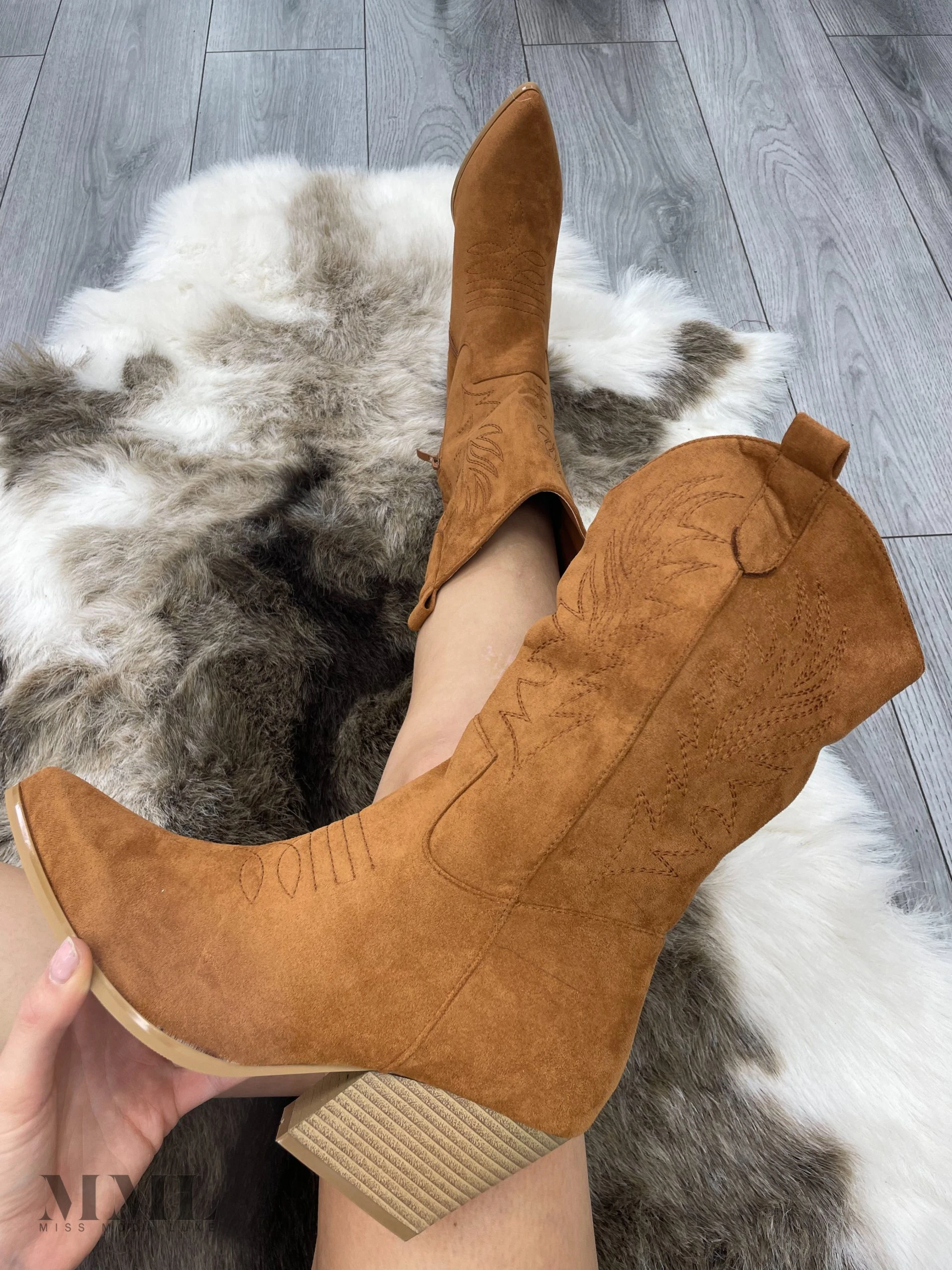 Miss Moda Luxe Camel Mid Embroidered Almond Toe Cowboy Boot 1 Miss Moda Luxe Camel Mid Embroidered Almond Toe Cowboy Boot