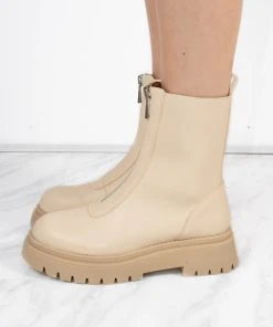 Miss Moda Luxe Beige PU Double Cleated Sole Zip Front Ankle Boots 6 Miss Moda Luxe Beige PU Double Cleated Sole Zip Front Ankle Boots -Miss Moda Luxe Shop redo 945 scaled
