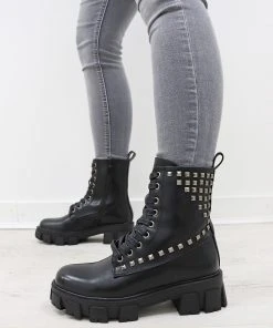 Missmodaluxe CHUNKY SOLE BLACK STUDDED LACE UP ANKLE BOOT 6 Missmodaluxe CHUNKY SOLE BLACK STUDDED LACE UP ANKLE BOOT -Miss Moda Luxe Shop squaredupblk 5da053c3 eb93 435a 8529 0d6482204d86 scaled