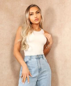 Miss Moda Luxe Nude Second Skin Slinky High Neck Bodysuit