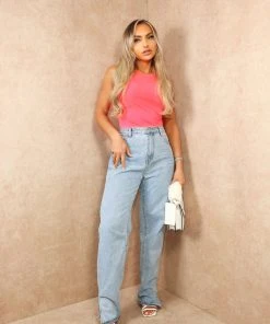 Miss Moda Luxe Neon Coral Second Skin Slinky High Neck Bodysuit -Miss Moda Luxe Shop summer2 024 scaled