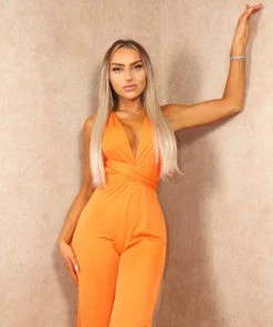 Miss Moda Luxe Orange Slinky Plunge Wide Leg Jumpsuit 9 Miss Moda Luxe Orange Slinky Plunge Wide Leg Jumpsuit -Miss Moda Luxe Shop summer4 17 scaled