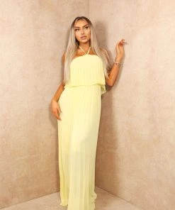 Miss Moda Luxe Yellow Chiffon Halterneck Layered Maxi Dress -Miss Moda Luxe Shop summer4 30 scaled