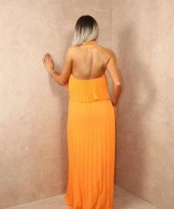 Miss Moda Luxe Orange Chiffon Halterneck Layered Maxi Dress -Miss Moda Luxe Shop summer4 31 scaled