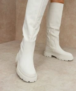 Miss Moda Luxe KENDALL Beige Wellie Boot