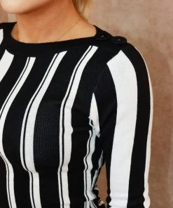 Miss Moda Luxe White Striped Knitted Long Sleeve Dress -Miss Moda Luxe Shop whitestripe5 90c4958c 5d31 4ce7 bf4e d6978f40721f scaled