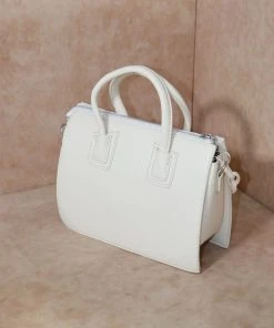 Miss Moda Luxe Padded Chain Detail Handbag White -Miss Moda Luxe Shop wshitechain4 scaled